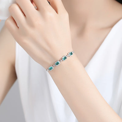 S925 silver fashion emerald ladies bracelet jewelry