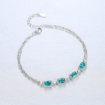 S925 silver fashion emerald ladies bracelet jewelry