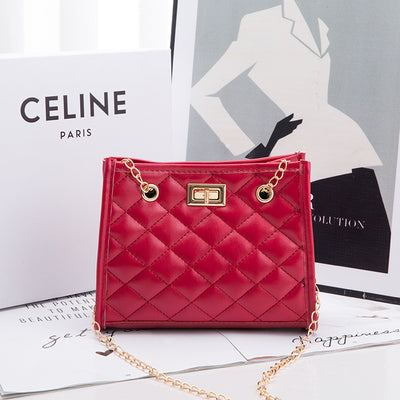 Mini Chain Shoulder Bags Rhombus Sewing Small Square Bags For Women